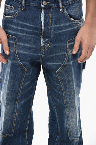 Dark Wash Denim Cargo Jeans KEEP IT Loose Fit 23cm