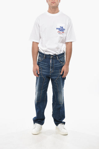 Dark Wash Denim Cargo Jeans KEEP IT Loose Fit 23cm
