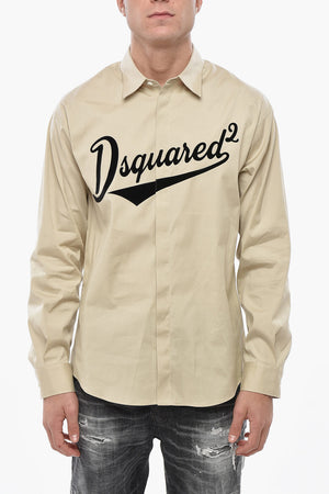 Dropped-Shoulder-Hemd COLLEGE mit geflocktem Logo