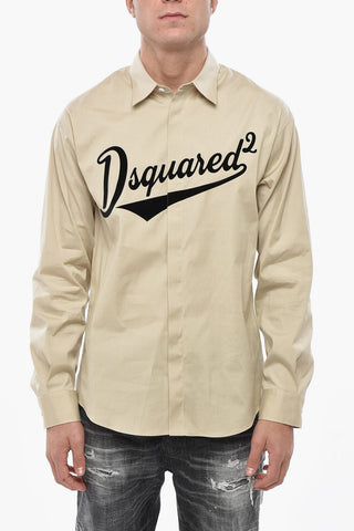 Dropped-Shoulder Shirt COLLEGE with Flocked Logo