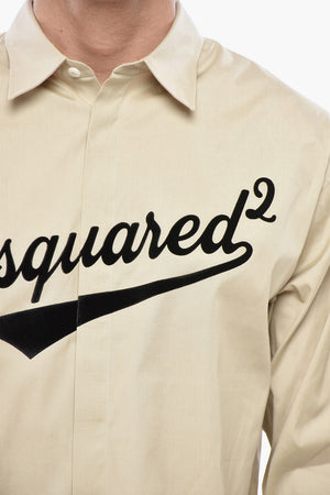 Dropped-Shoulder-Hemd COLLEGE mit geflocktem Logo