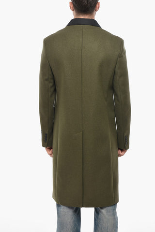Cappotto Monopetto in Misto Lana con Patch Logata