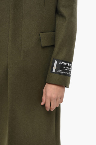 Cappotto Monopetto in Misto Lana con Patch Logata