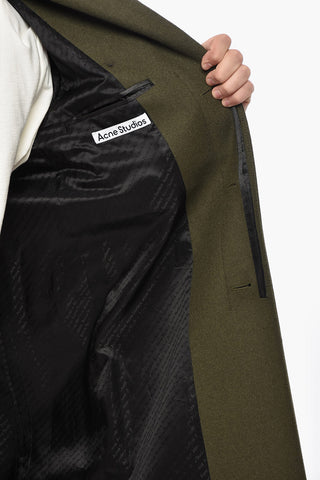 Cappotto Monopetto in Misto Lana con Patch Logata