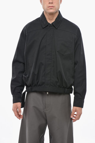 Overshirt in Misto Cotone con Cintura