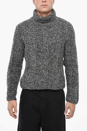 Rollkragenpullover aus Melange-Wollmix