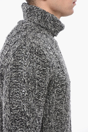 Rollkragenpullover aus Melange-Wollmix