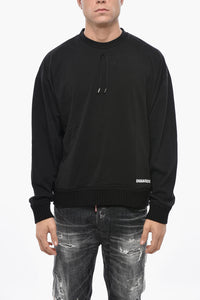 T-Shirt Girocollo Relaxed Fit con Bordi a Costine