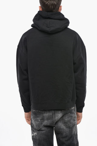 Baumwoll-Fleece-Hoodie Mit Logopatch