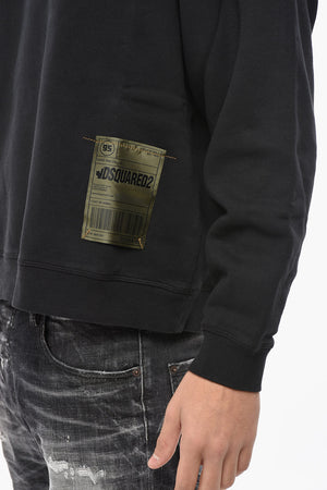 Baumwoll-Fleece-Hoodie Mit Logopatch