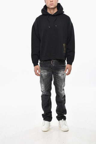 Baumwoll-Fleece-Hoodie Mit Logopatch