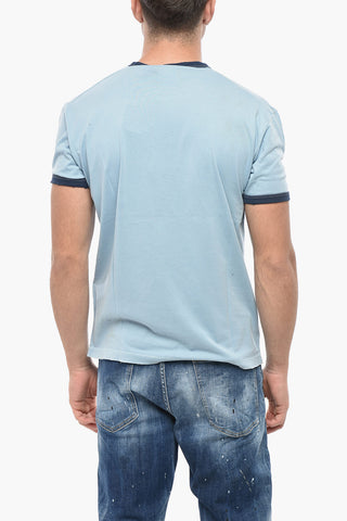 T-Shirt mit Rundhalsausschnitt GETTING HOT mit Kontrastbesatz