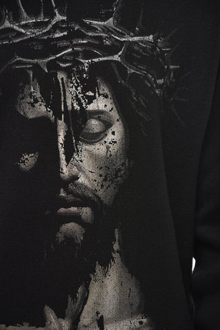 Crew Neck JESUS Cotton Blend Sweater