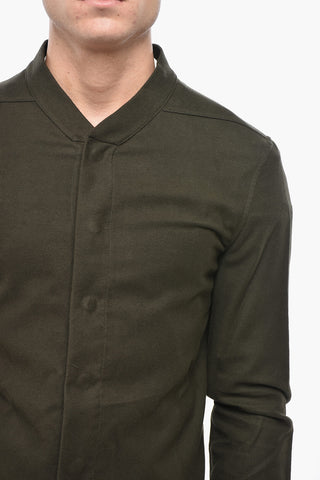 PORTERVILLE Camicia in Flanella di Cotone con Bottoni Automatici