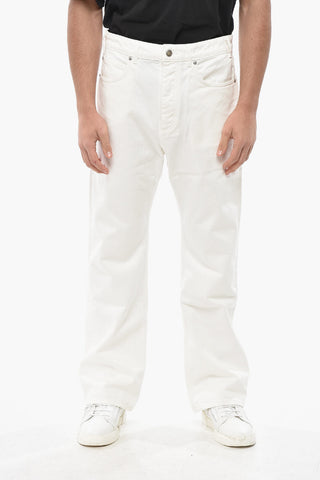 Jeans OSAKA a Gamba Dritta con Patch in Suede 23cm