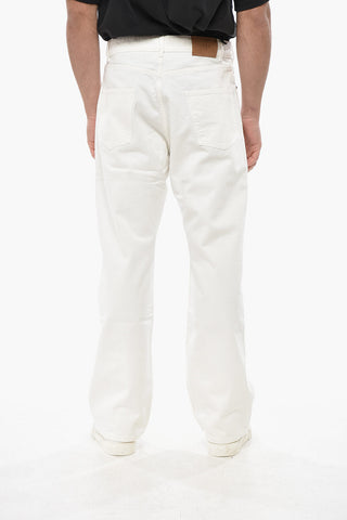 Jeans OSAKA a Gamba Dritta con Patch in Suede 23cm