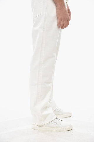 Jeans OSAKA a Gamba Dritta con Patch in Suede 23cm