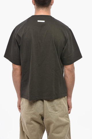 Crew Neck JESUS Cotton T-Shirt with Front Print