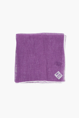 Solid Linen Pocket Square with Contrast Border