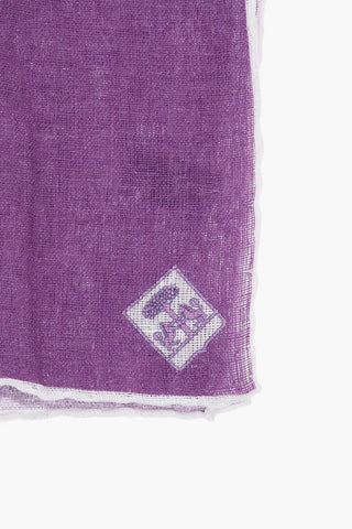 Solid Linen Pocket Square with Contrast Border