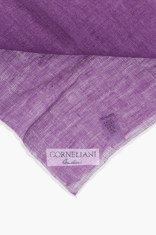 Solid Linen Pocket Square with Contrast Border