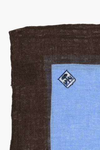 Einstecktuch aus Leinen mit kontrastierender Kante