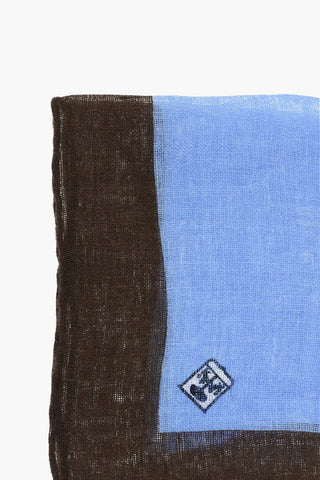 Linen Pocket Square with Contrasting Border