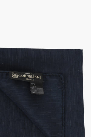 Einfarbiges Einstecktuch aus Seide und Leinen mit Lurex-Details