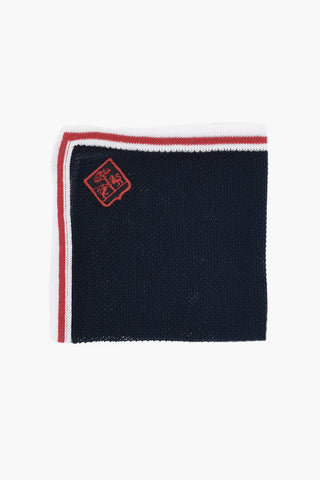 Fazzoletto da Taschino in Cotone con Bordo a Contrasto