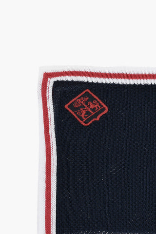 Fazzoletto da Taschino in Cotone con Bordo a Contrasto