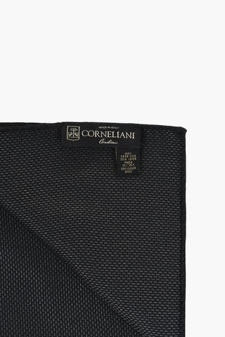 Einfarbiges Seiden-Einstecktuch mit Lurex-Details