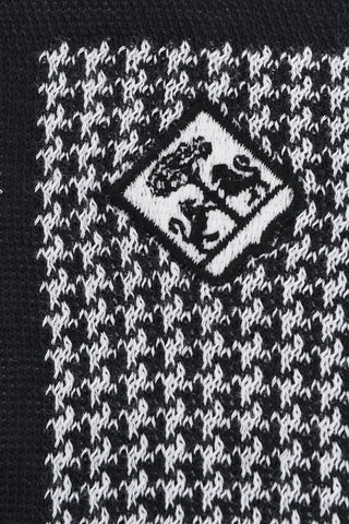 Two-Tone Pocket Square with Pied-de-Poule Motif