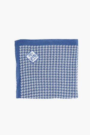 Bicolour Pocket Square with Houndstooth Motif