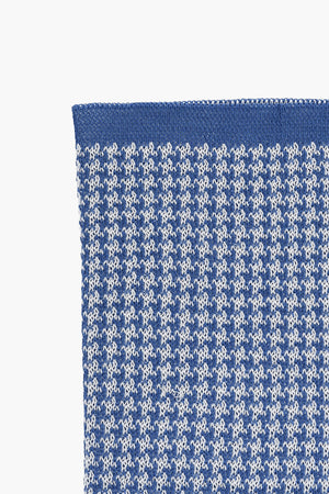 Bicolour Pocket Square with Houndstooth Motif