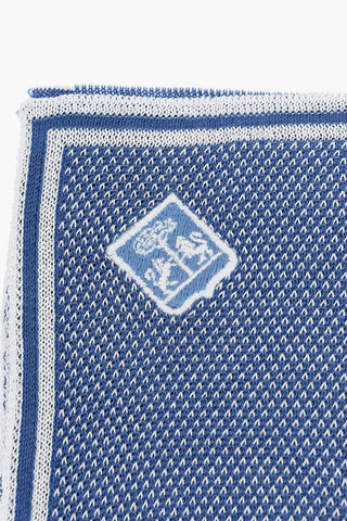 Two-Tone Pocket Square with Embroidered Logo