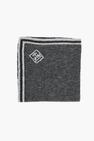 Two-Tone Silk and Cashmere Pocket Square