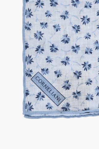 Floral Patterned Linen Pocket Square
