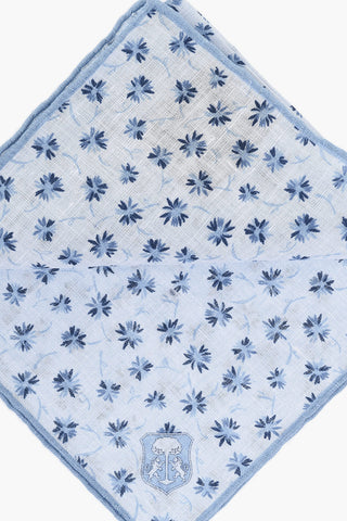 Floral Patterned Linen Pocket Square