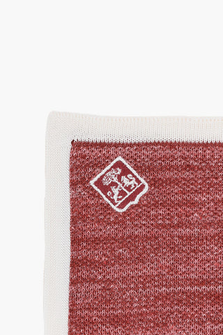 Linen and Silk Pocket Square with Contrasting Edge