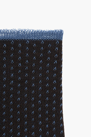 Two-Tone Pocket Square with Embroidered Logo