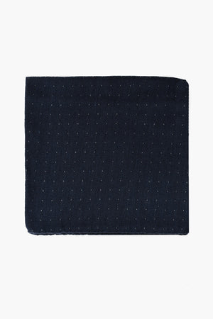 CC COLLECTION Dotted Wool-and-Silk Pocket Square