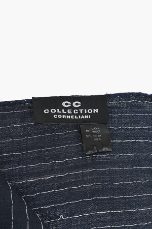 CC COLLECTION Dotted Wool-and-Silk Pocket Square
