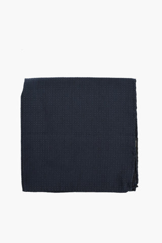 Silk and Linen Pocket Square with Micro Polka Dots in Lurex