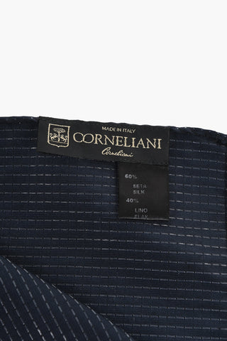 Silk and Linen Pocket Square with Micro Polka Dots in Lurex