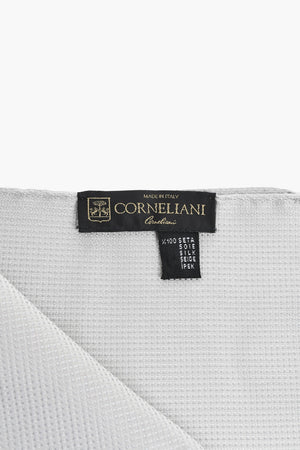 Solid-Color Silk Pocket Square with Micro Motifs