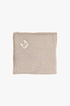 Two-Tone Pocket Square with Embroidered Logo