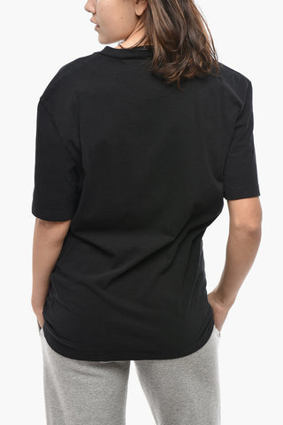 T-Shirt Girocollo in Cotone con Stampa Logo