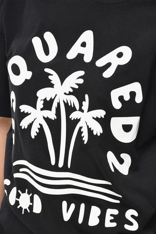 T-Shirt Girocollo in Cotone con Stampa Logo