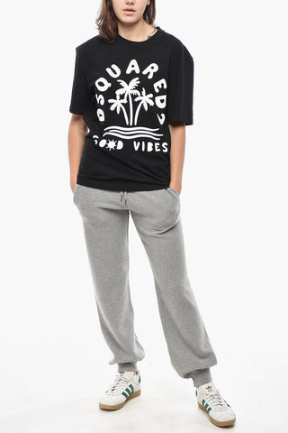 T-Shirt Girocollo in Cotone con Stampa Logo