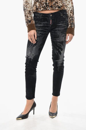 Skinny-Fit-Jeans JENNIFER mit Allover-Flockdruck 14cm